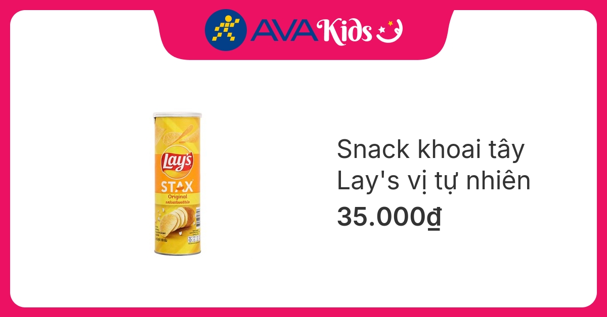 Snack khoai tây Lay's vị tự nhiên lon 100g (từ 1 tuổi)