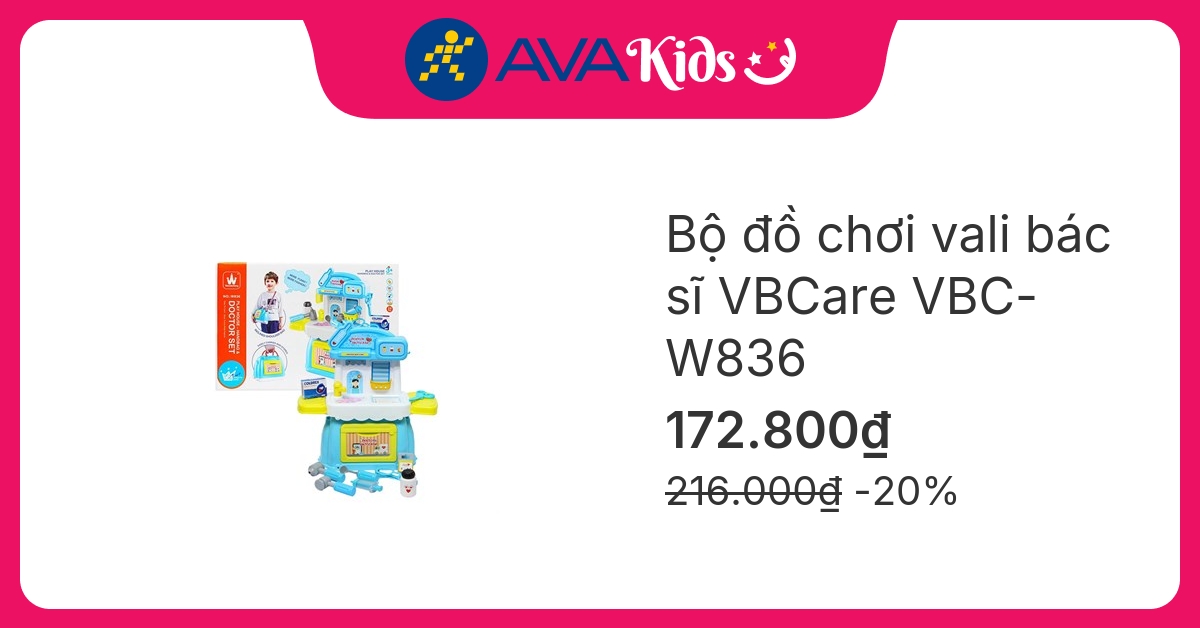 Bộ đồ chơi vali bác sĩ VBCare VBC-W836 (24 chi tiết)
