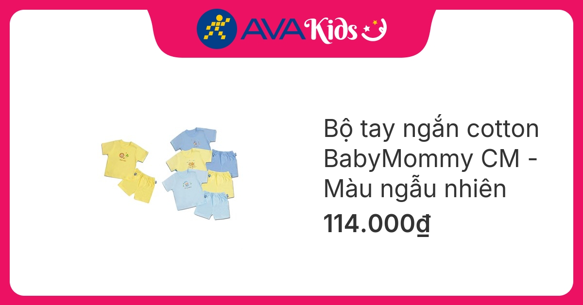 Bộ tay ngắn nút vai BabyMommy CM hover