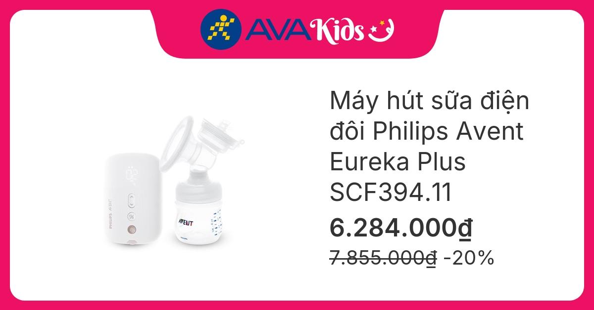 Máy hút sữa điện đôi Philips Avent Eureka Plus SCF394.11