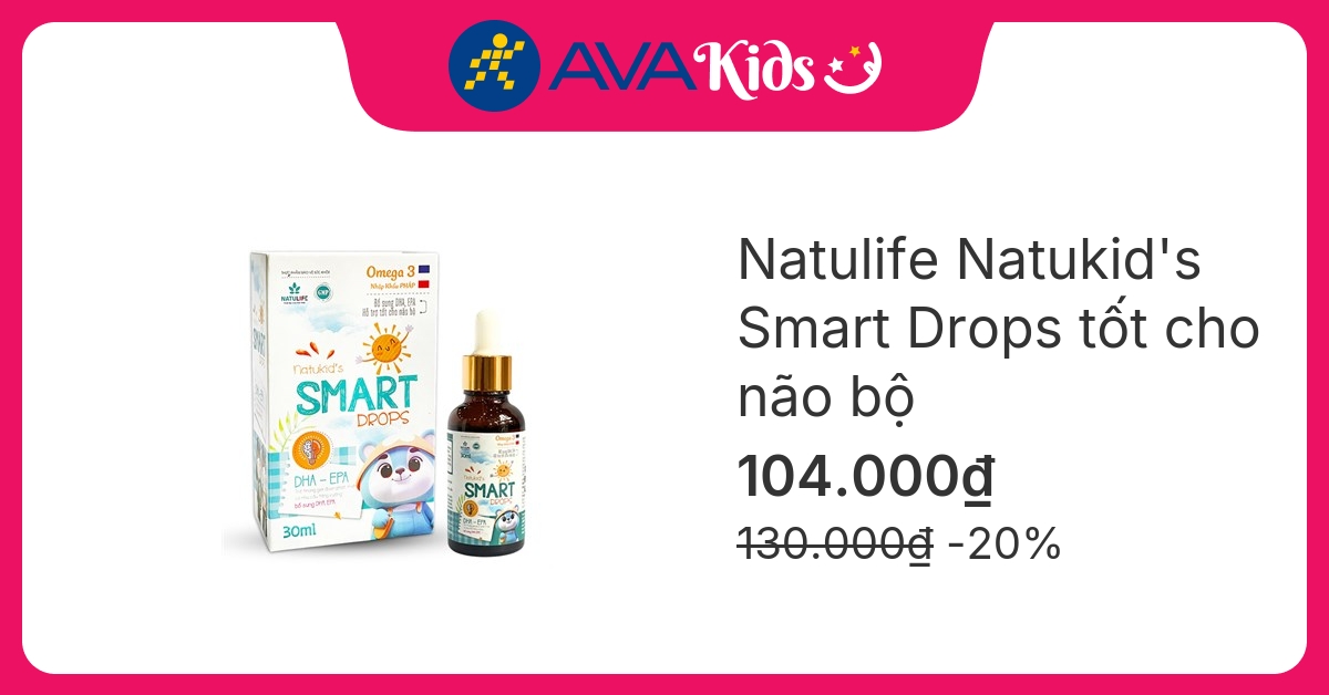 Natulife Natukid's Smart Drops tốt cho não bộ, 30 ml dạng nhỏ giọt (từ 6 tháng)