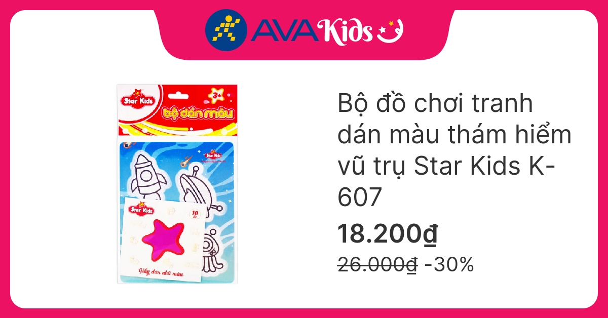 Bộ đồ chơi tranh dán màu thám hiểm vũ trụ Star Kids K-607 hover