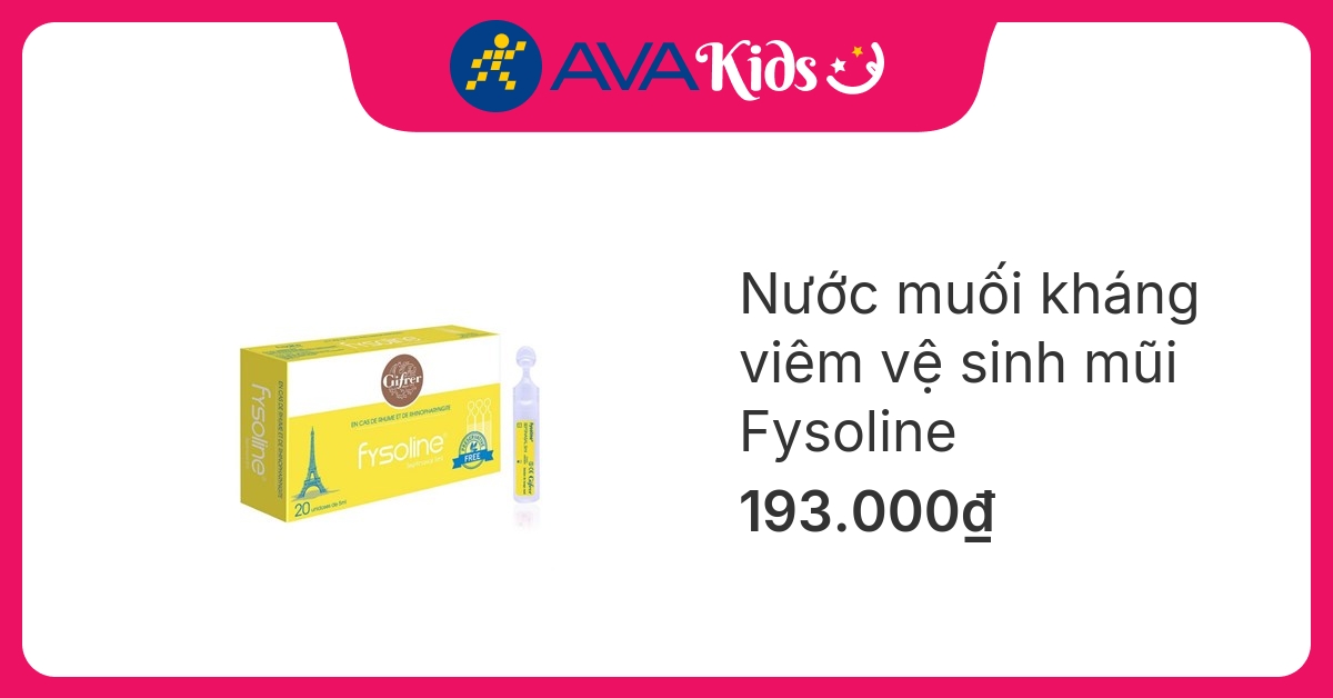 Nước muối kháng viêm vệ sinh mũi Fysoline 5 ml (Hộp 20 ống)
