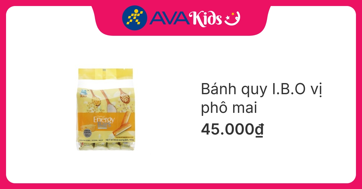 Bánh quy I.B.O vị phô mai gói 160g (từ 3 tuổi)