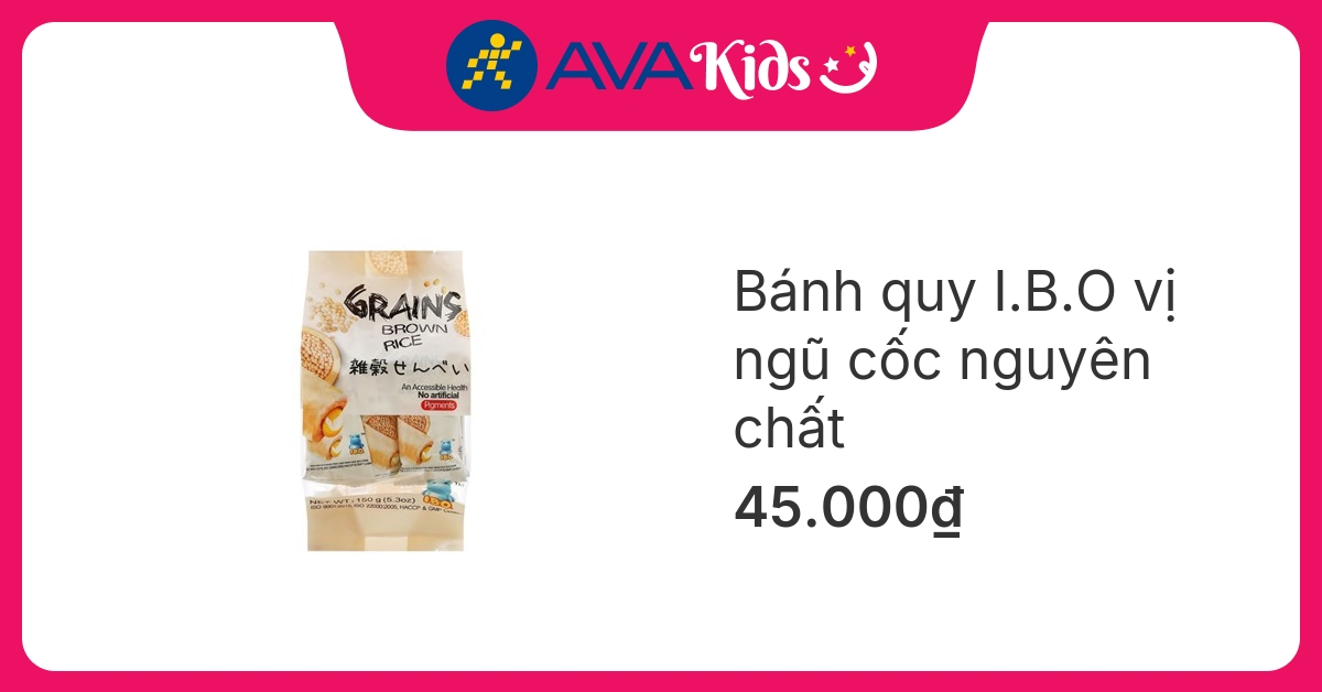 Bánh quy I.B.O vị ngũ cốc nguyên chất gói 150g (từ 3 tuổi)