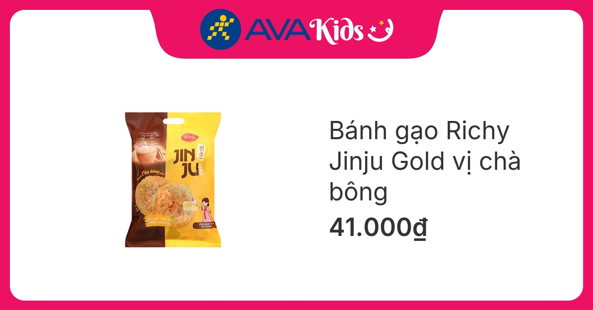 Bánh gạo Richy Jinju Gold vị chà bông gói 168g (từ 1 tuổi)
