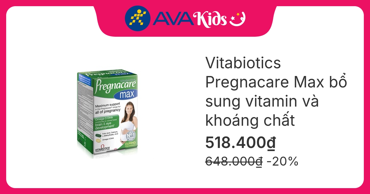 Vitabiotics Pregnacare Max bổ sung vitamin và khoáng chất, 84 viên dạng viên