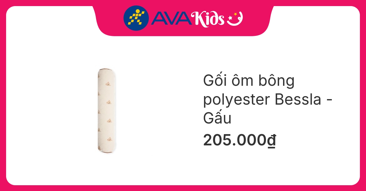 Gối ôm Bessla 60x12 cm - Gấu (từ 6 tháng)