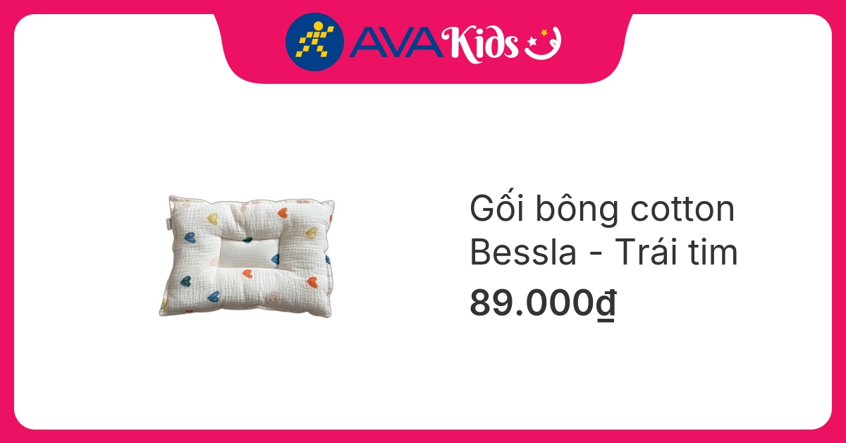 Gối Bessla 35x25x1 cm - Trái tim (0 - 3 tháng)