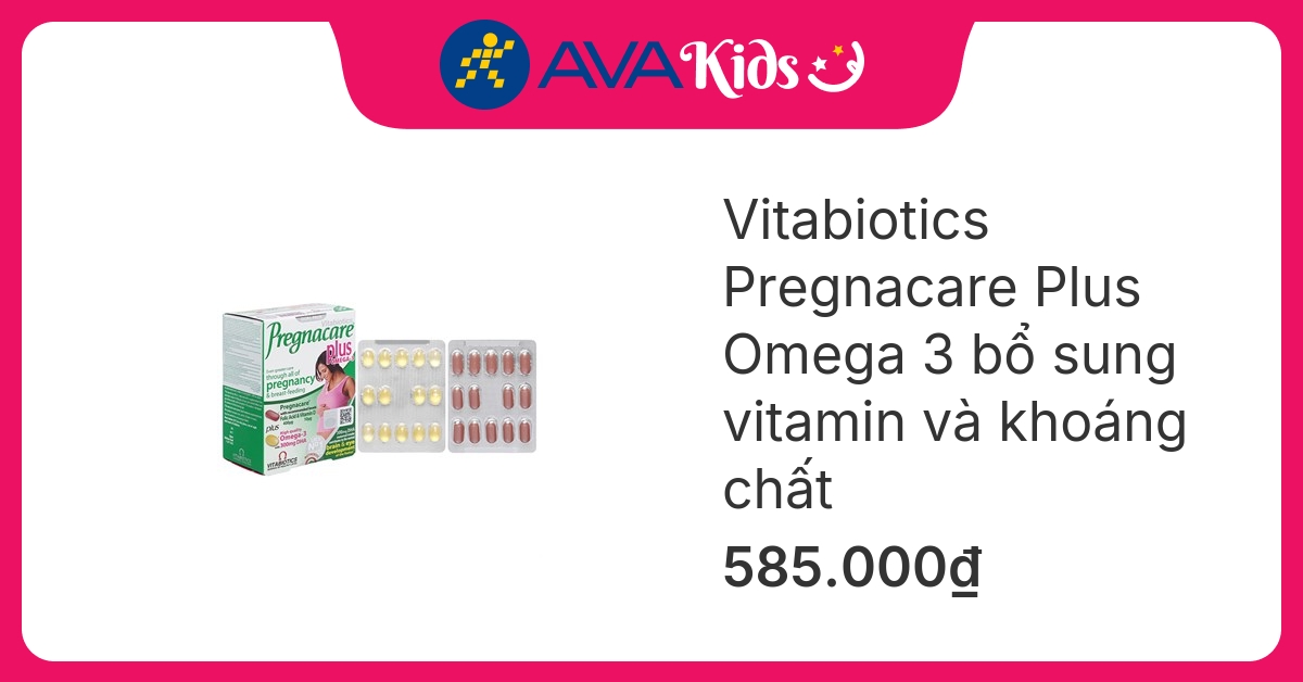 Vitabiotics Pregnacare Plus Omega 3 bổ sung vitamin và khoáng chất, 56 viên dạng viên