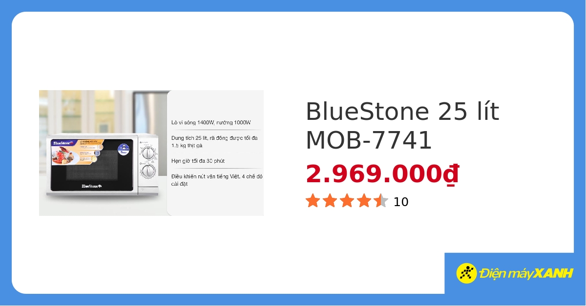 Lò vi sóng có nướng Bluestone MOB-7741 25 lít hover