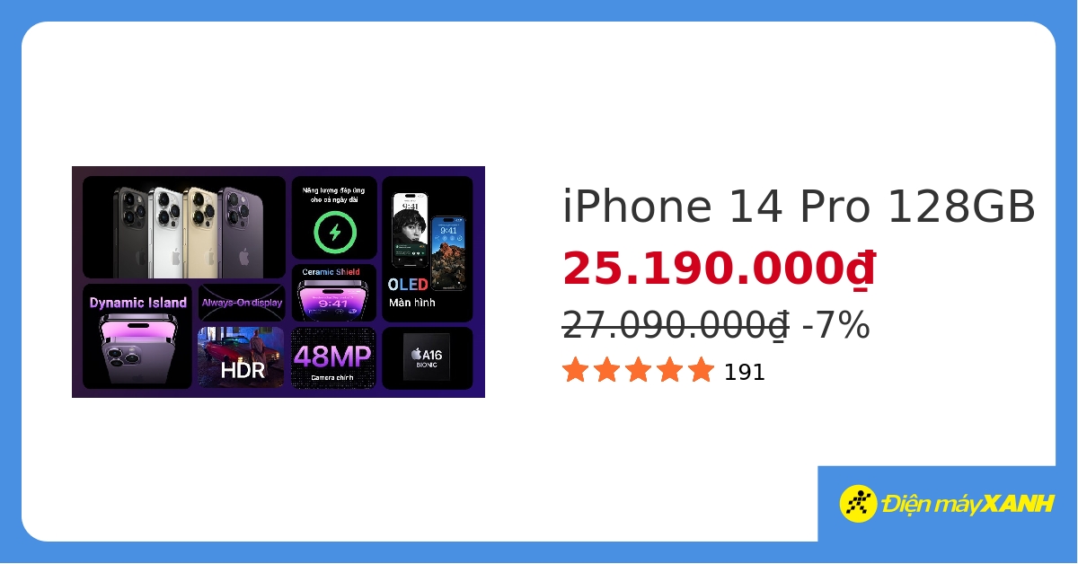 Điện thoại iPhone 14 Pro 128GB hover