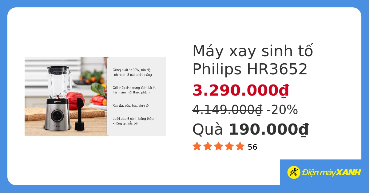 Máy xay sinh tố Philips HR3652