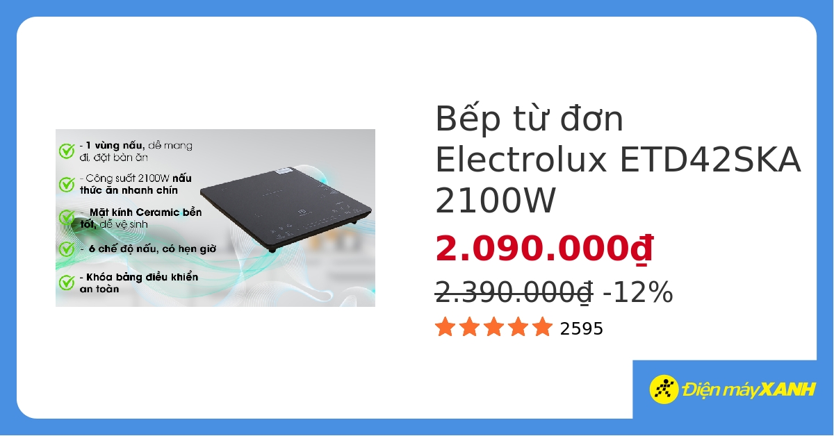 Bếp từ Electrolux ETD42SKA hover