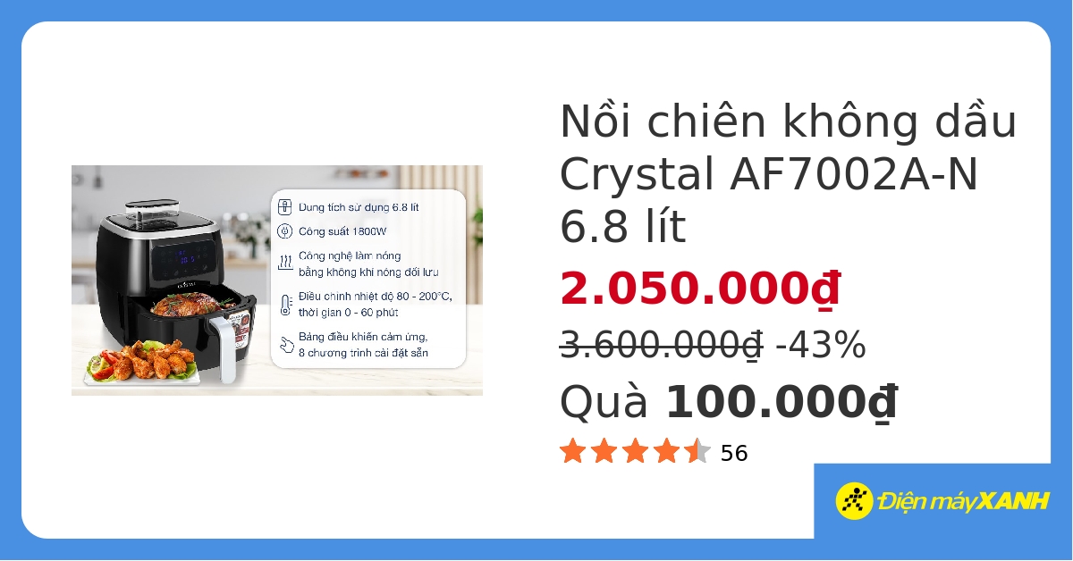 Công thức Cách sử dụng nồi chiên không dầu crystal để tạo món ăn ngon