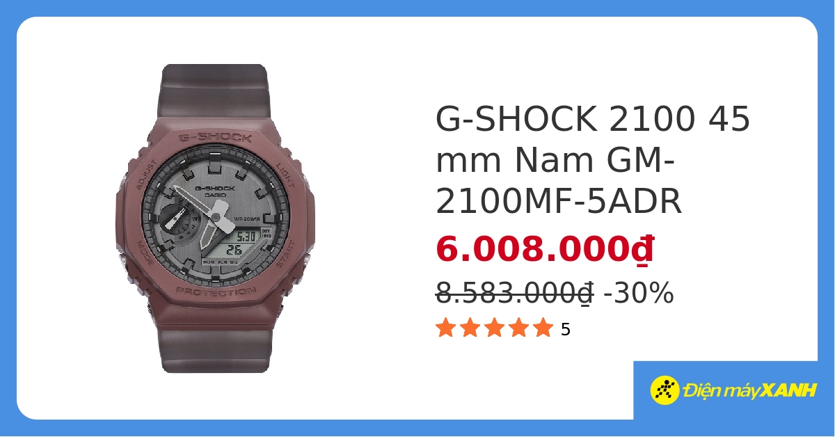 Đồng hồ G-SHOCK 2100 45 mm Nam GM-2100MF-5ADR