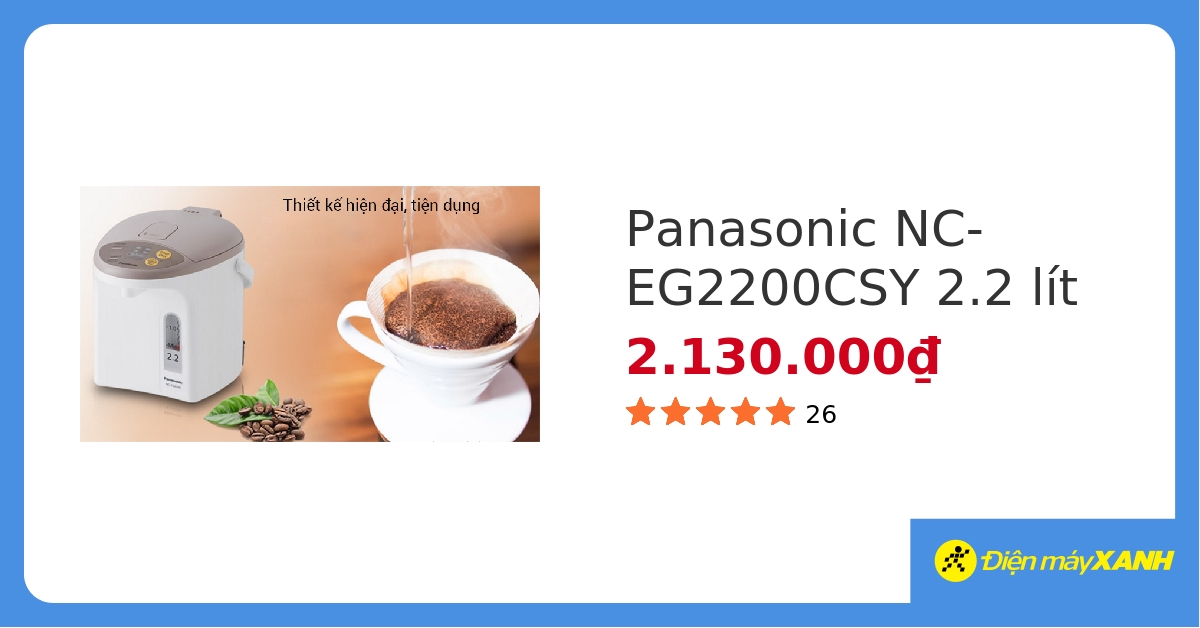 Bình thủy điện Panasonic NC-EG2200CSY 2.2 lít hover