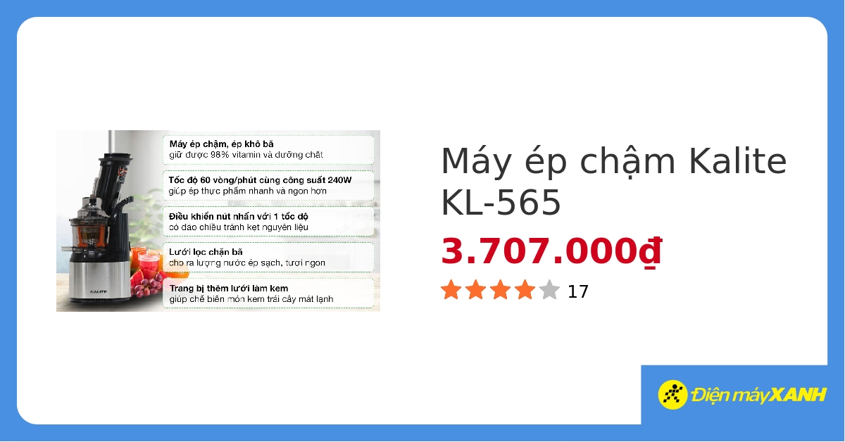 Máy ép chậm Kalite KL-565 hover