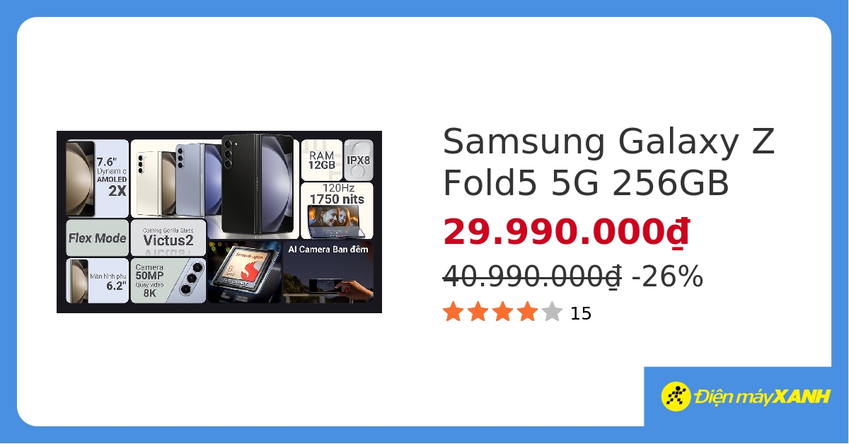 Điện thoại Samsung Galaxy Z Fold5 5G 256GB hover