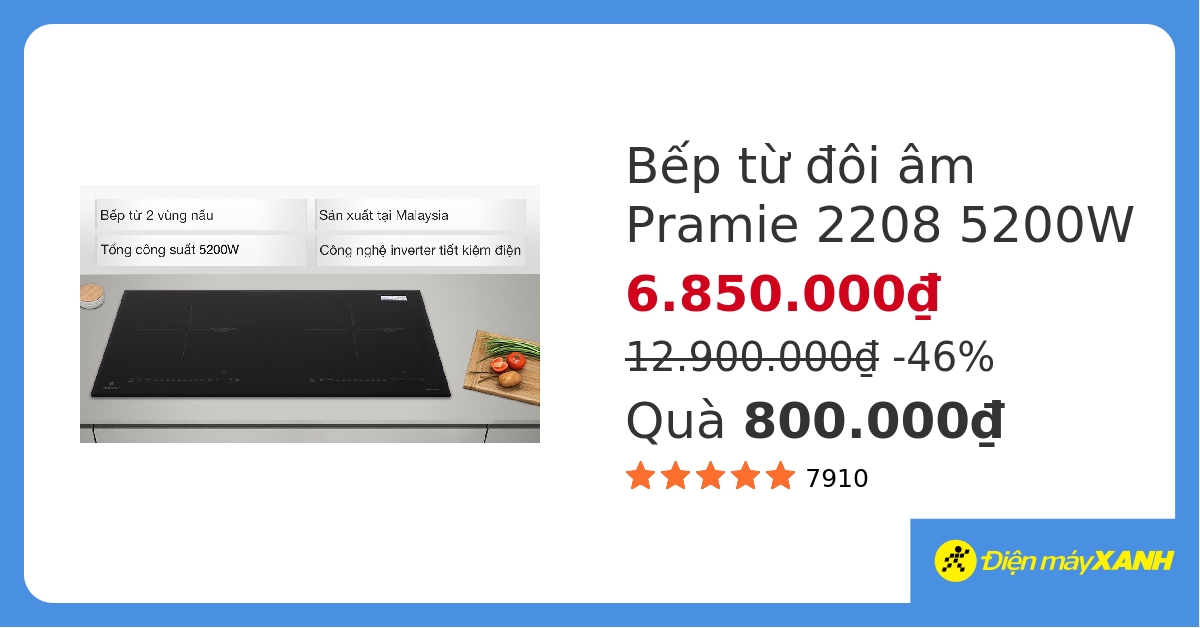 Bếp từ đôi Pramie 2208 hover