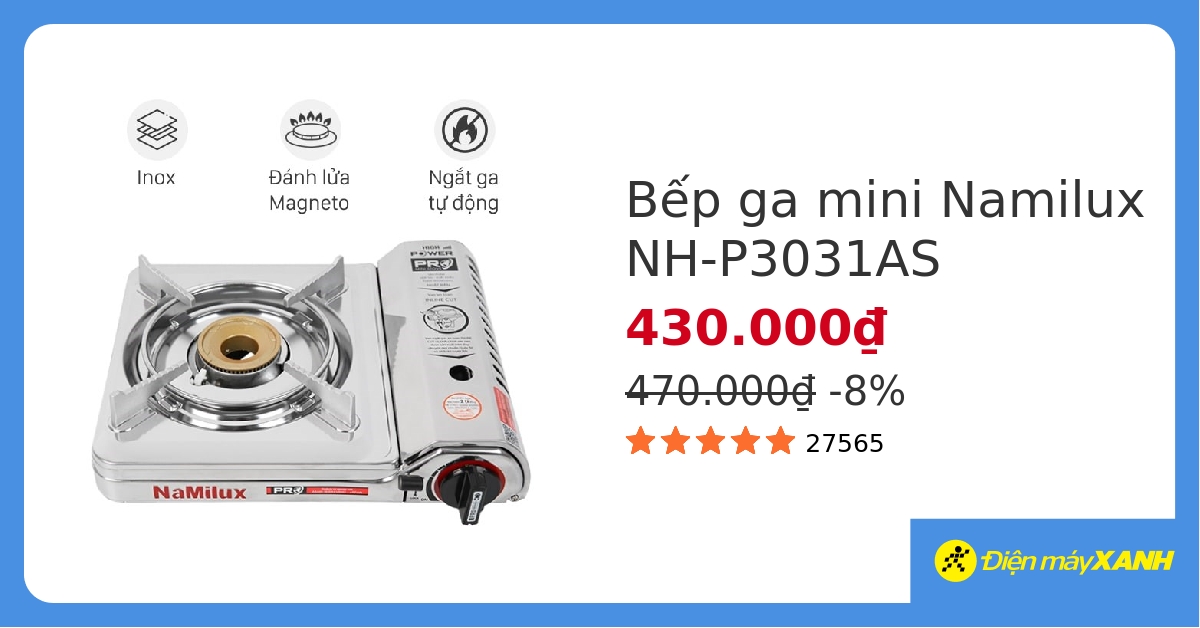 Bếp ga mini Namilux NH-P3031AS hover