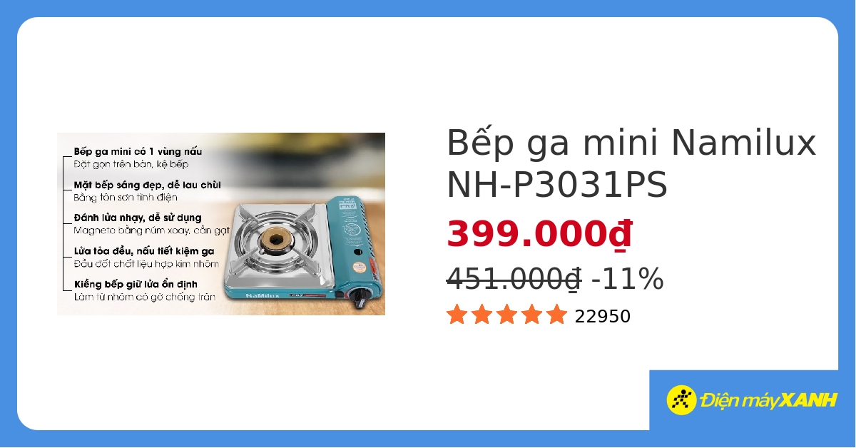 Bếp ga mini Namilux NH-P3031PS hover