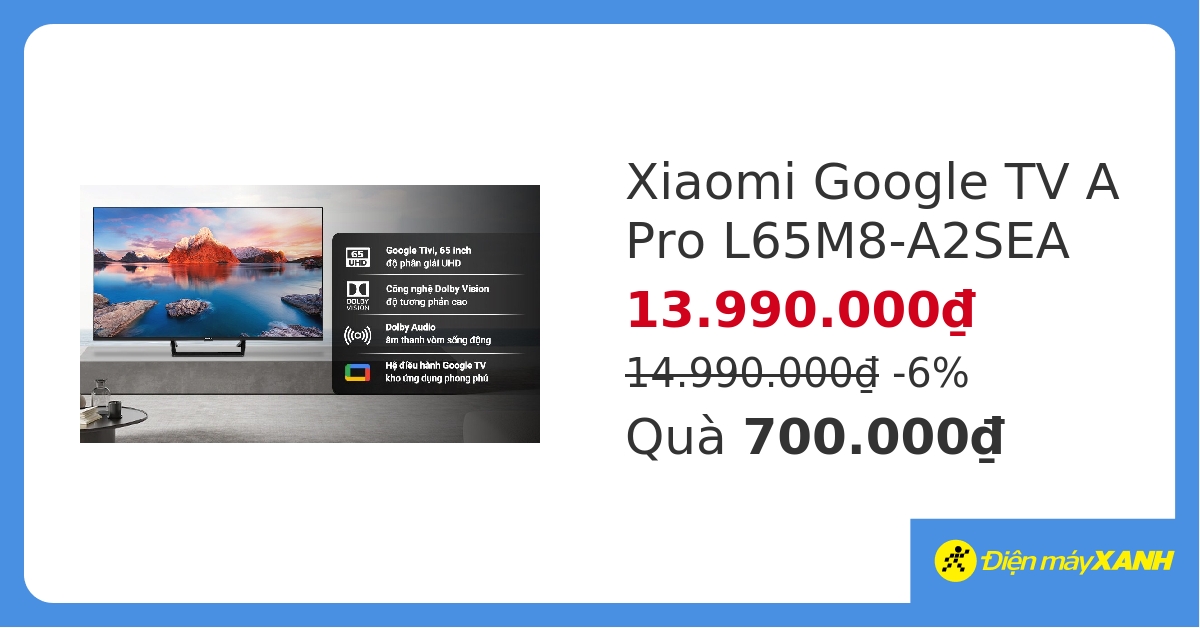 Google Tivi Xiaomi A Pro 4K 65 inch L65M8-A2SEA&312859 hover
