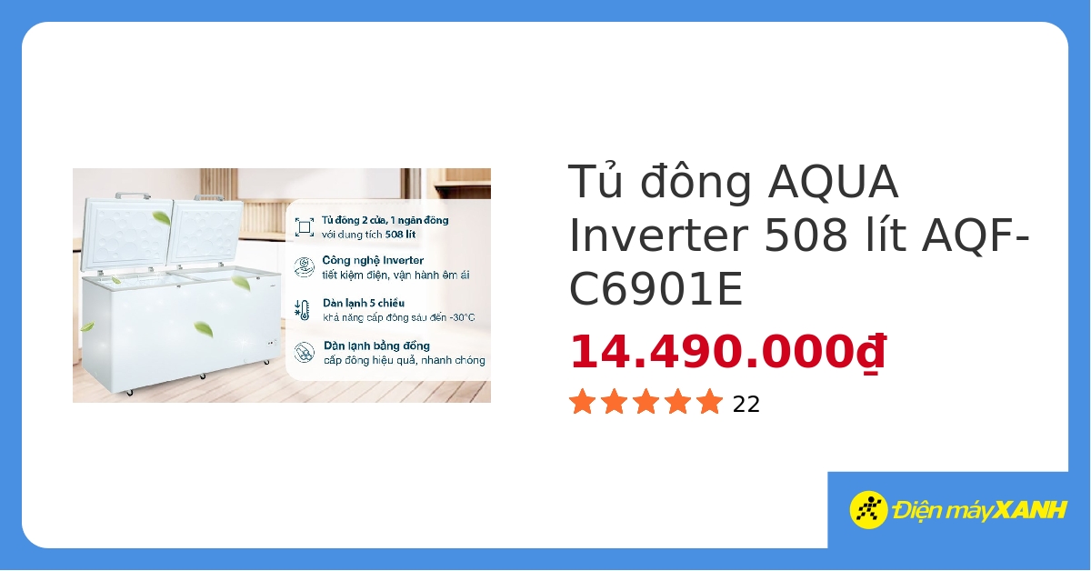 Tủ đông AQUA Inverter 508 lít AQF-C6901E&248851 hover