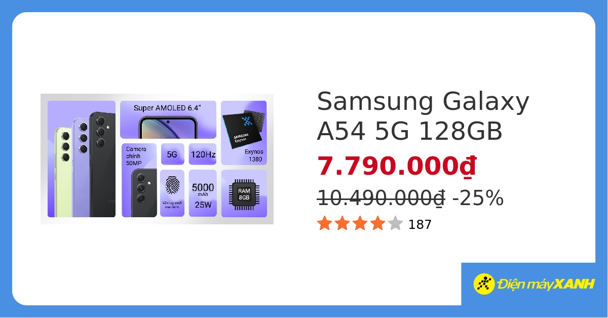 Điện thoại Samsung Galaxy A54 5G 128GB hover