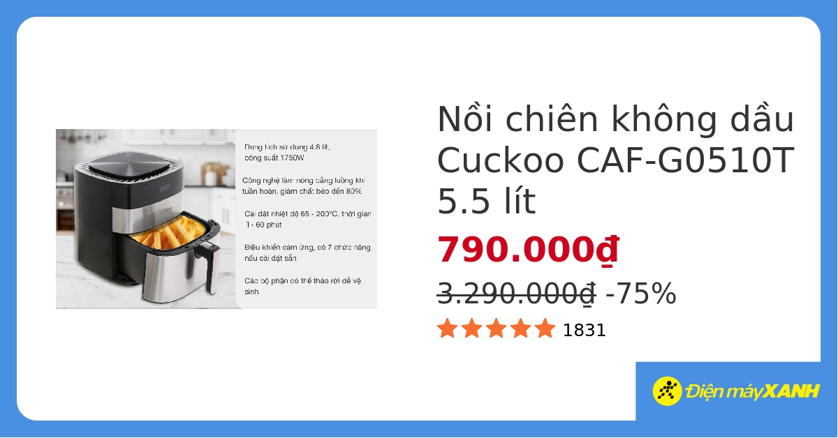 Hướng dẫn sử dụng cách sử dụng nồi chiên không dầu cuckoo - Ăn ngon và chất lượng