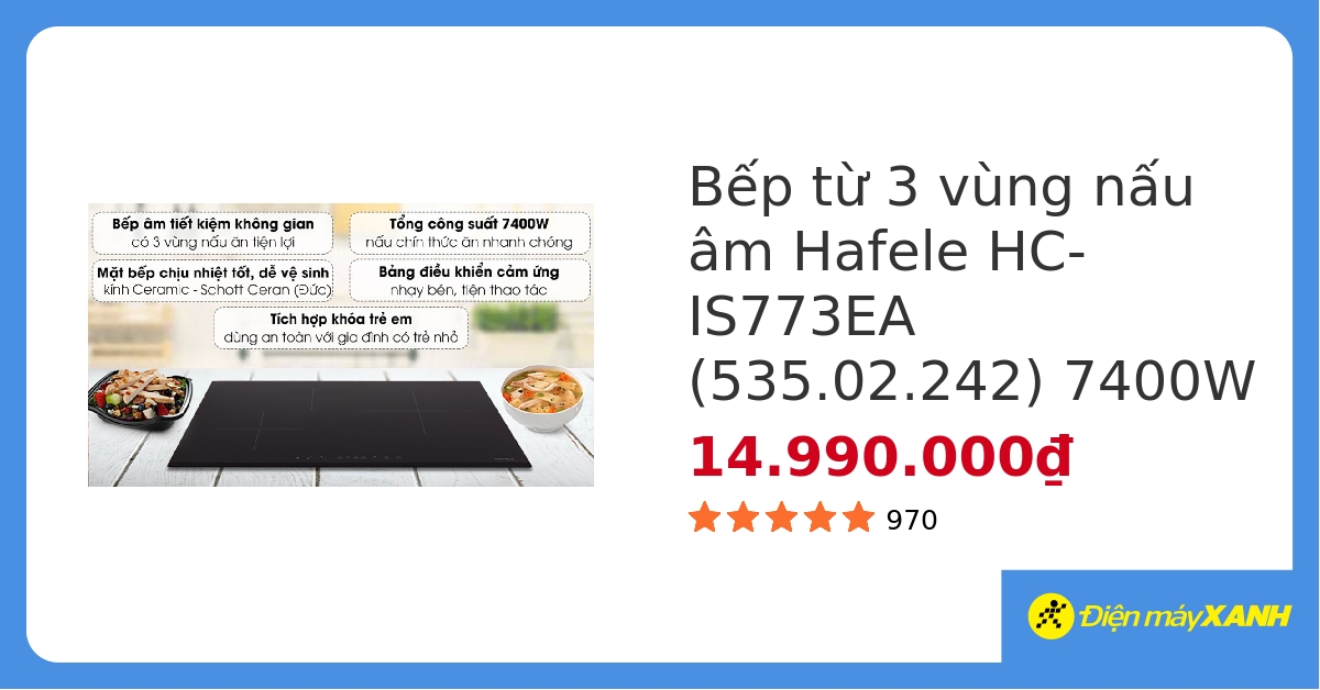 Bếp từ 3 vùng nấu Hafele HC-IS773EA (535.02.242) hover