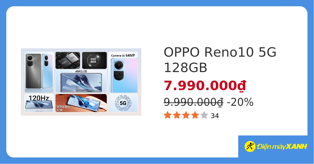 Điện thoại OPPO Reno10 5G 128GB hover