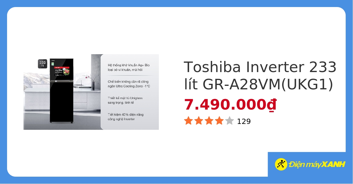 Tủ lạnh Toshiba Inverter 233 lít GR-A28VM(UKG1) hover