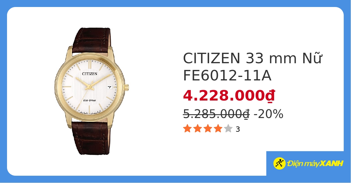 Đồng hồ Nữ Citizen FE6012-11A - Eco-Drive, chính hãng, giá rẻ, mẫu mã mới