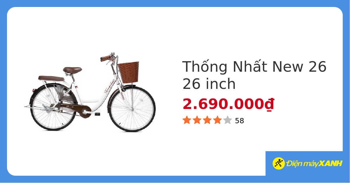 Xe đạp đường phố City Thống Nhất New 26 26 inch - chính hãng, giá rẻ, có trả góp