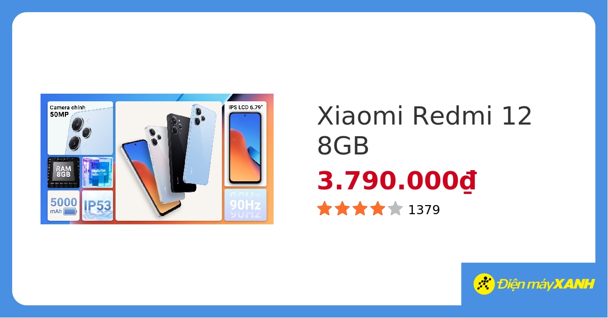 Điện thoại Xiaomi Redmi 12 8GB hover