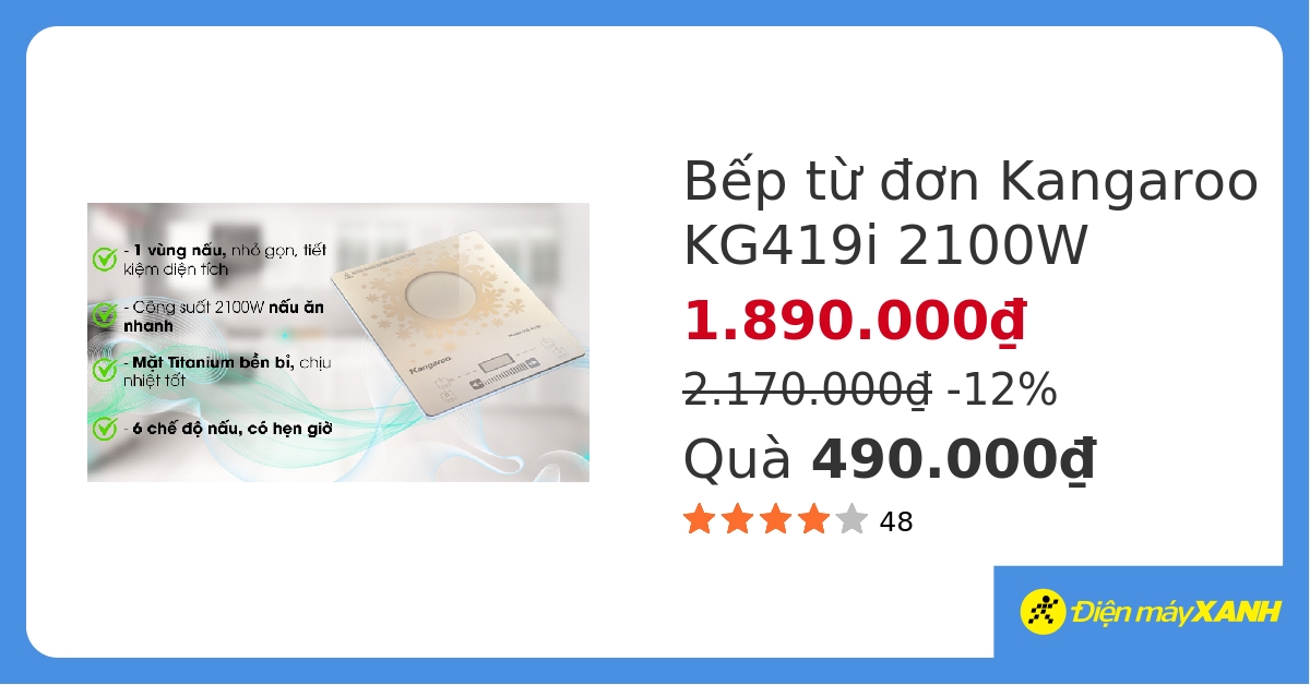 Bếp từ Kangaroo KG419i có những tính năng gì?
