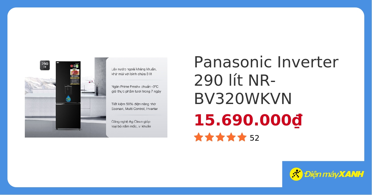 Tủ lạnh Panasonic Inverter 290 lít NR-BV320WKVN hover