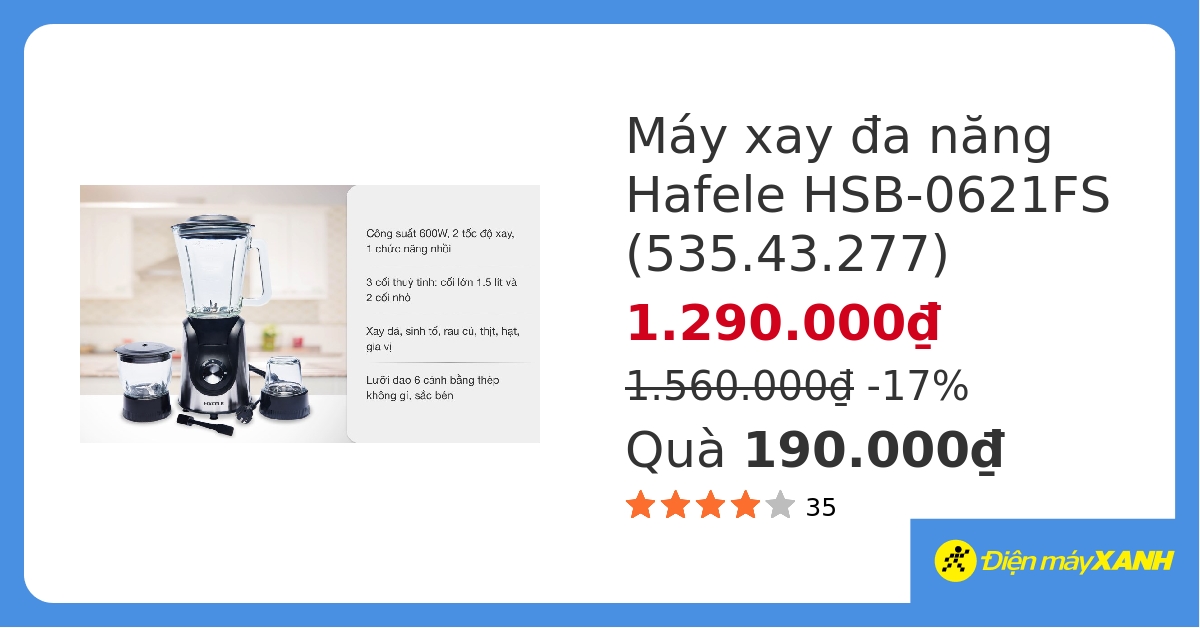 Máy xay sinh tố đa năng Hafele HSB-0621FS (535.43.277) hover