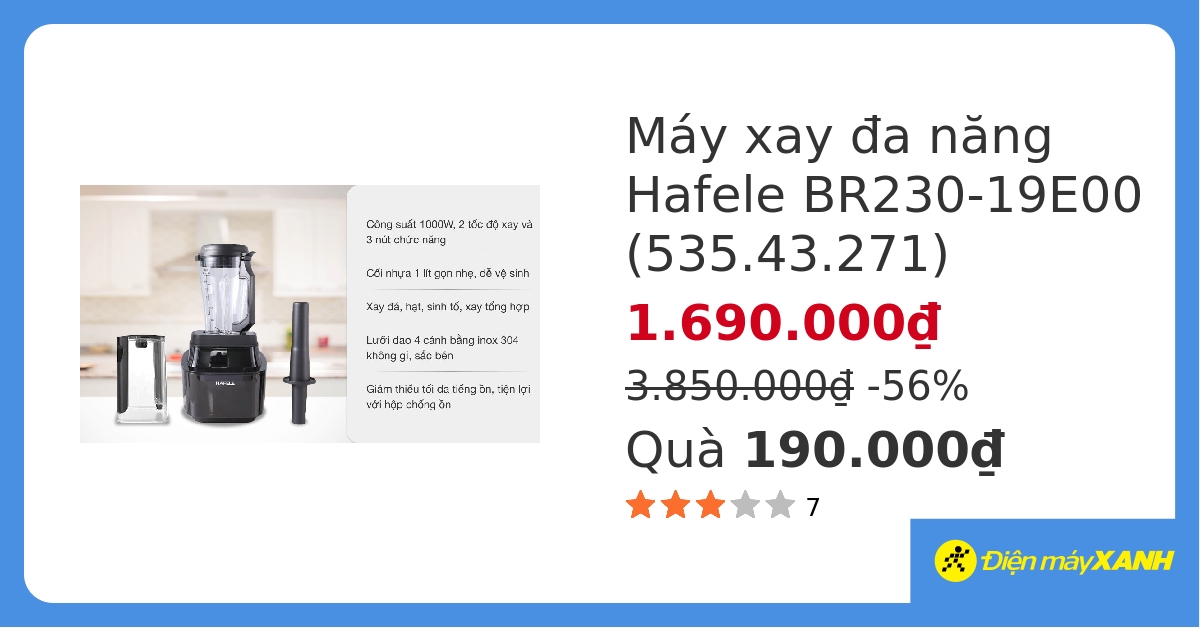 Máy xay sinh tố đa năng chân không Hafele BR230-19E00 (535.43.271)
