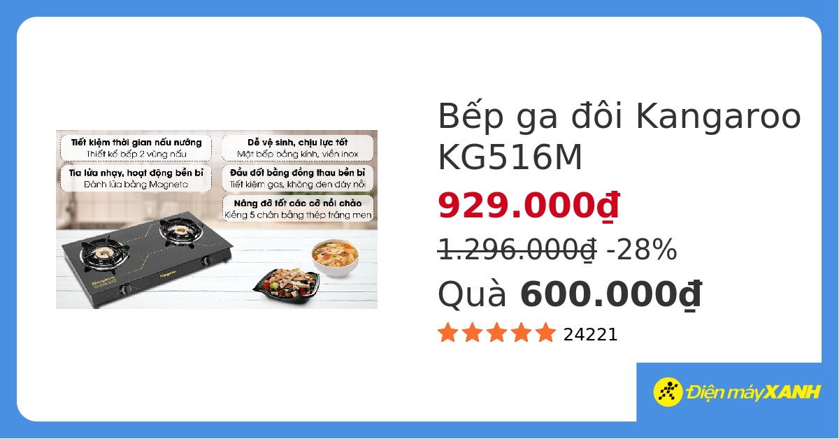 Bếp ga Kangaroo KG516M hover