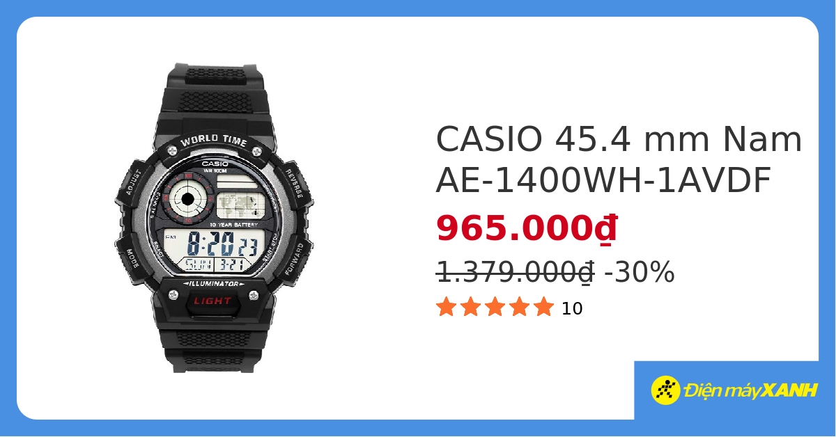 Đồng hồ CASIO 45.4 mm Nam AE-1400WH-1AVDF