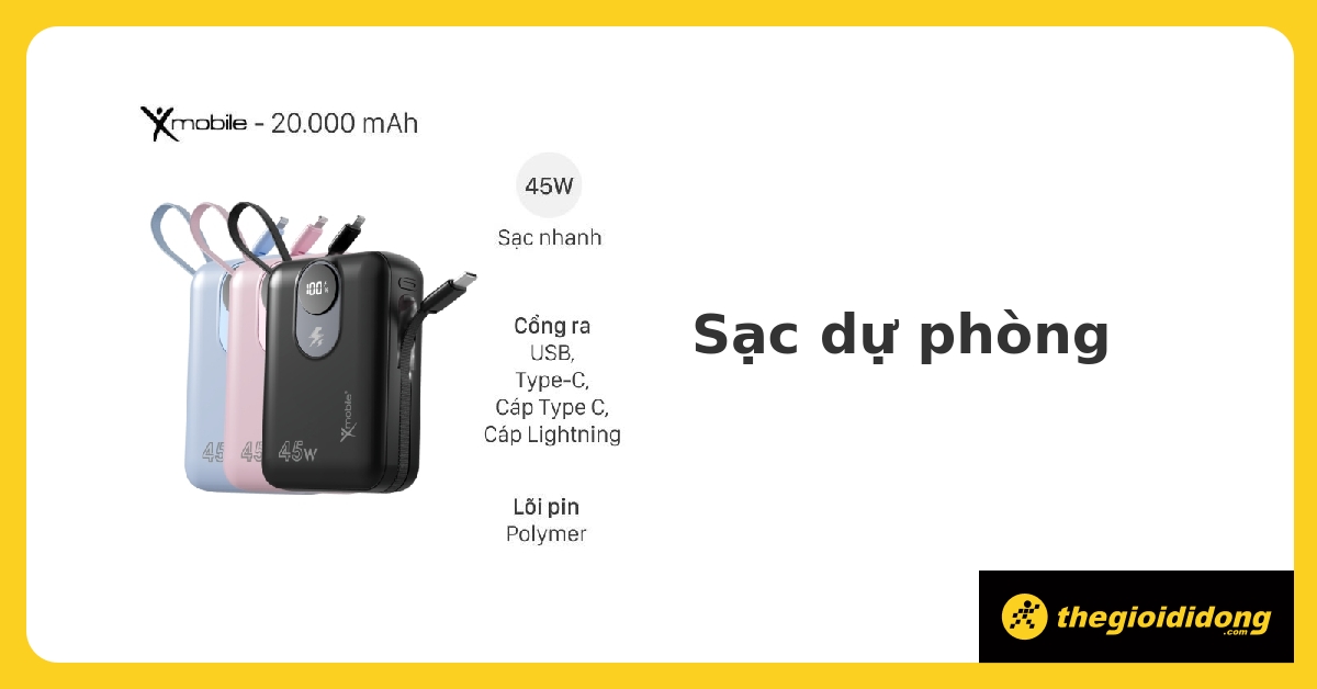 Các sản phẩm pin dự phòng có khả năng sạc nhanh và bền bỉ cho điện thoại di động