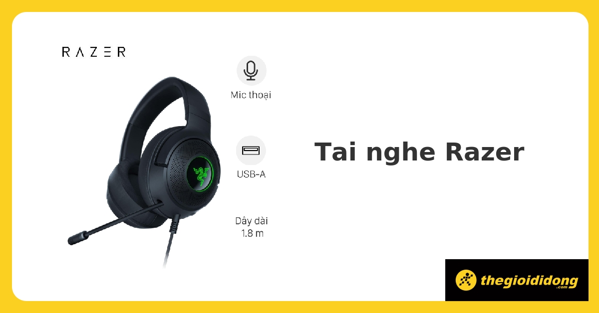 Tai nghe Razer LED RGB rực rỡ giá tốt, hỗ trợ góp 0%, BH 12 tháng - 05/2026