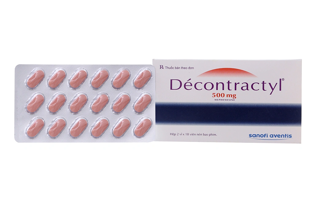 Décontractyl 500mg giãn cơ, trị đau do co cứng cơ (2 vỉ x 18 viên) - 