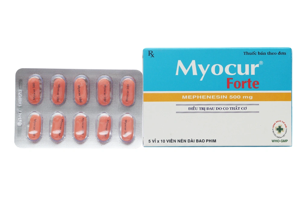 Myocur Forte 500mg hỗ trợ trị các co thắt cơ gây đau (5 vỉ x 10 viên) - 1