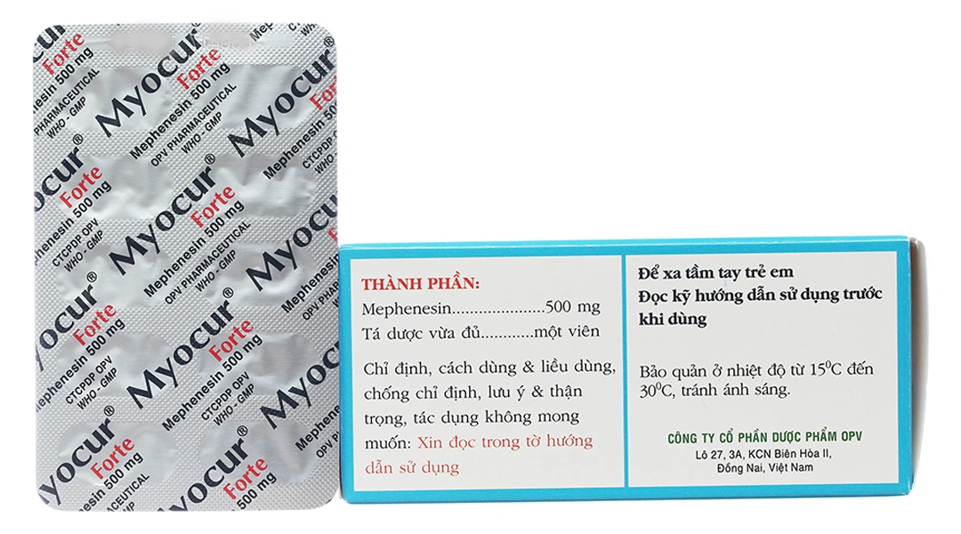 Myocur Forte 500mg hỗ trợ trị các co thắt cơ gây đau (5 vỉ x 10 viên) - 2