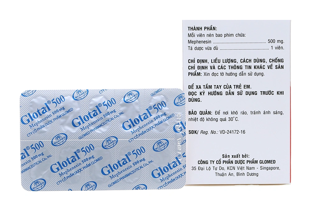 Glotal 500 giãn cơ, trị triệu chứng đau do co thắt cơ (10 vỉ x 10 viên) - 1
