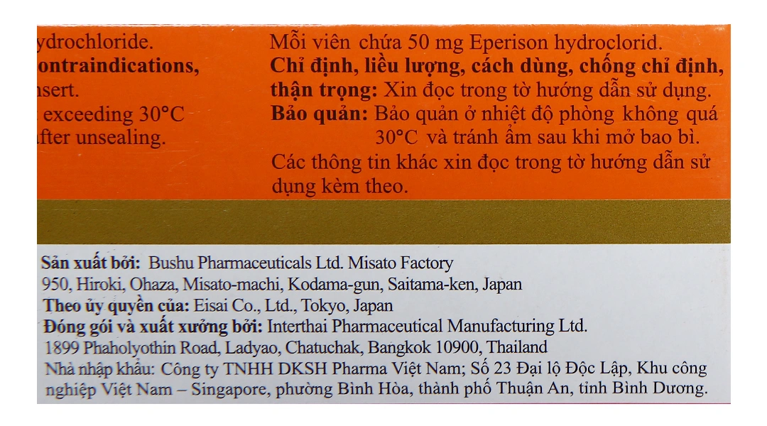 Myonal 50mg cải thiện các triệu chứng tăng trương lực cơ (3 vỉ x 10 viên) - 5