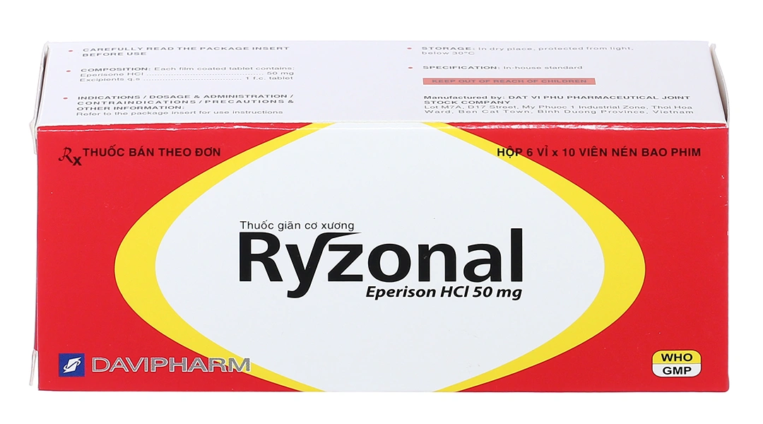 Ryzonal 50mg giúp cải thiện chứng tăng trương lực cơ, liệt cứng (6 vỉ x 10 viên) - 1